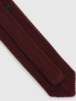 Online Reiss Punto Spot Silk Knitted Pin-Dot Tie Burgundy