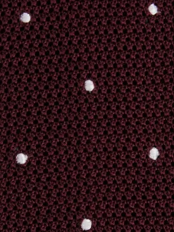 Online Reiss Punto Spot Silk Knitted Pin-Dot Tie Burgundy