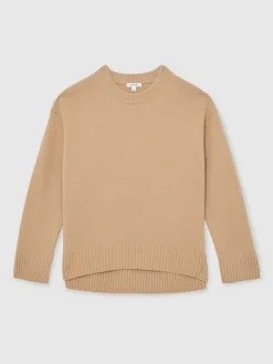 Outlet Reiss Camel Ella Wool-Cashmere Crew-Neck Jumper