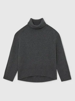 Online Reiss Charcoal Grey Brooklyn Wool-Cashmere Roll-Neck Jumper