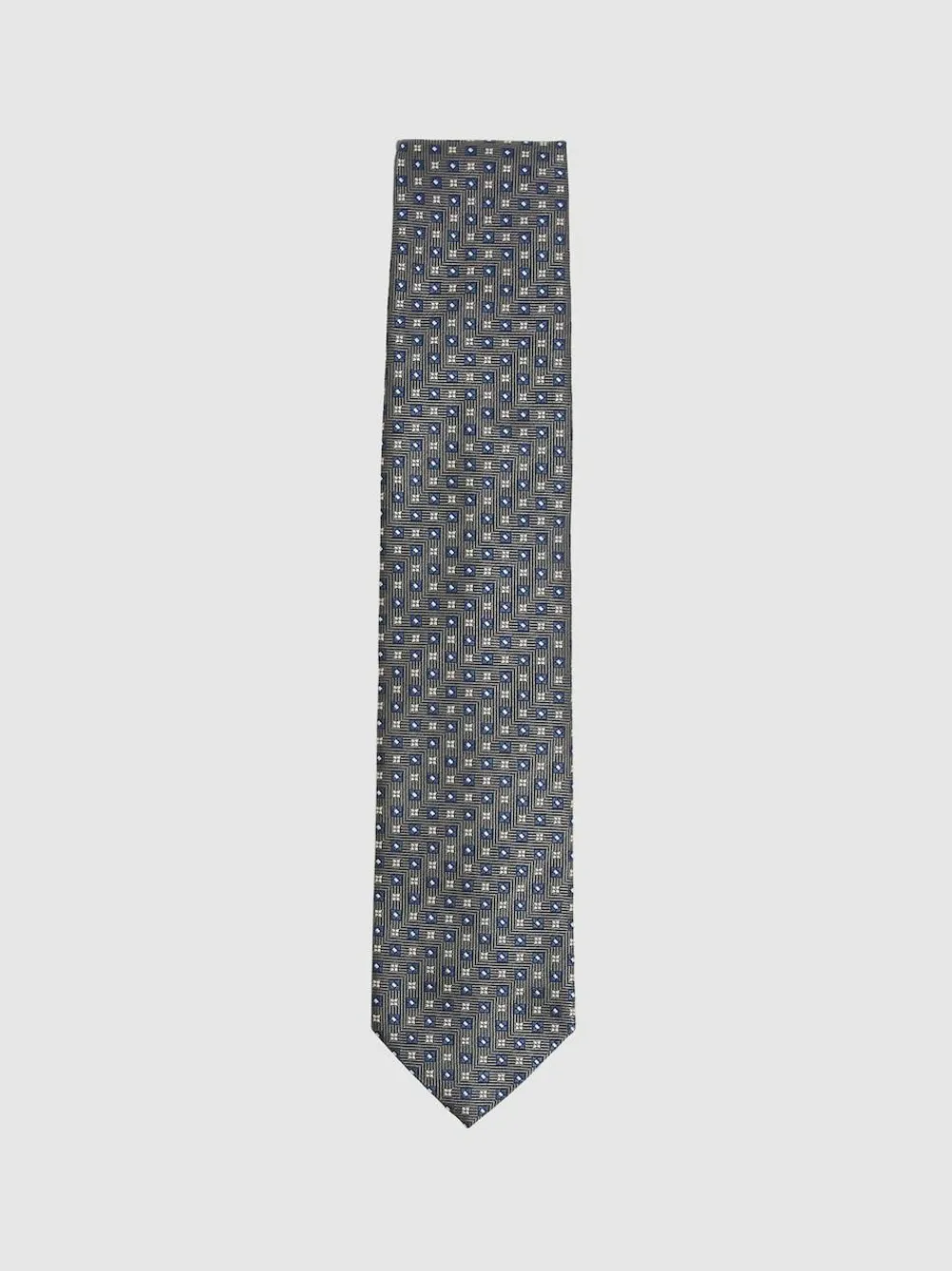 Outlet Reiss Pelosa Foulard Silk Blend Floral Print Tie Charcoal