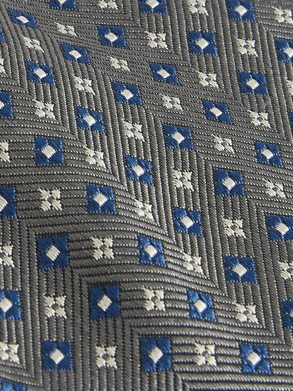 Outlet Reiss Pelosa Foulard Silk Blend Floral Print Tie Charcoal