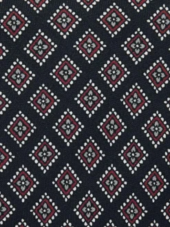 Outlet Reiss Bortolo Silk Floral Medallion-Print Tie Charcoal/Bordeaux