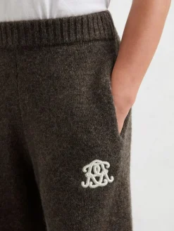 Reiss Chocolate Brown Blake 3-9 yrs Monogram Relaxed Wool-Blend Joggers Unisex Fit^ Jeans & Joggers