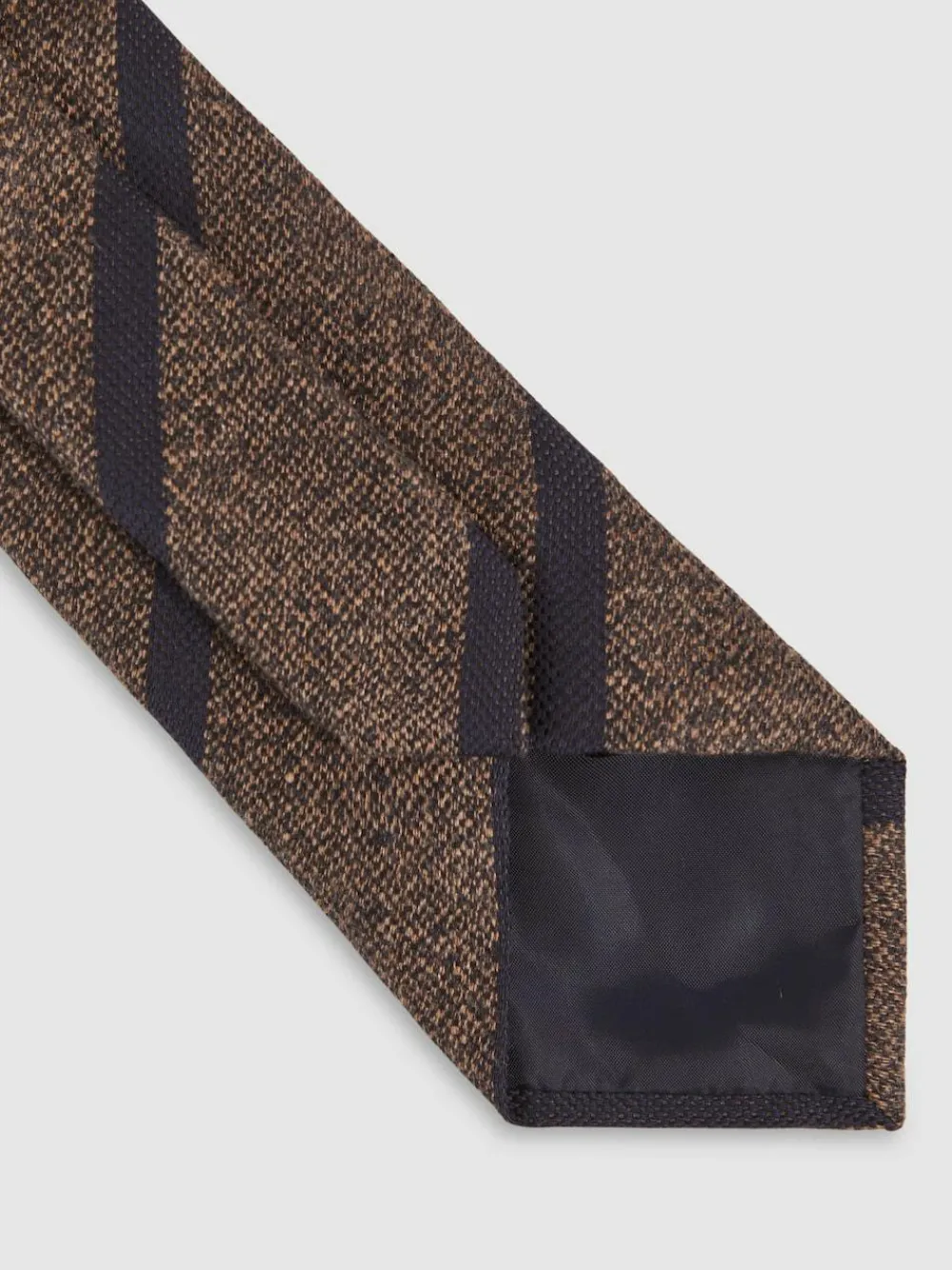 Online Reiss Sante Wool-Silk Striped Tie Chocolate Brown