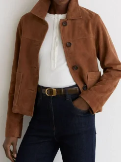 Reiss Hazel Leather Curved-Buckle Belt^Women Belts