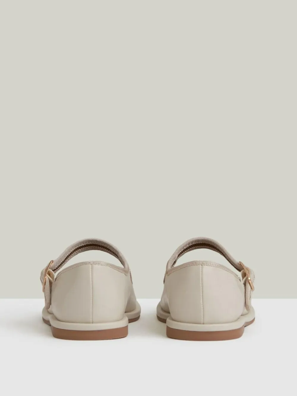 Sale Reiss Cream Nicole Girls' Leather Mary-Jane Ballet Pumps