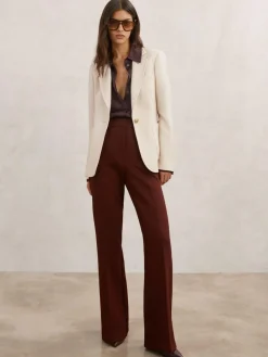 Reiss Cream Soren Wool-Blend Single-Breasted Blazer^Women Blazers