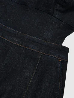 Reiss Dark Blue Dionna Wide-Leg Cut-Out Denim Jumpsuit^Women Jumpsuits & Playsuits