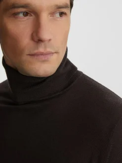 Online Reiss Caine Slim Fit Merino Wool Roll Neck Jumper Dark Brown