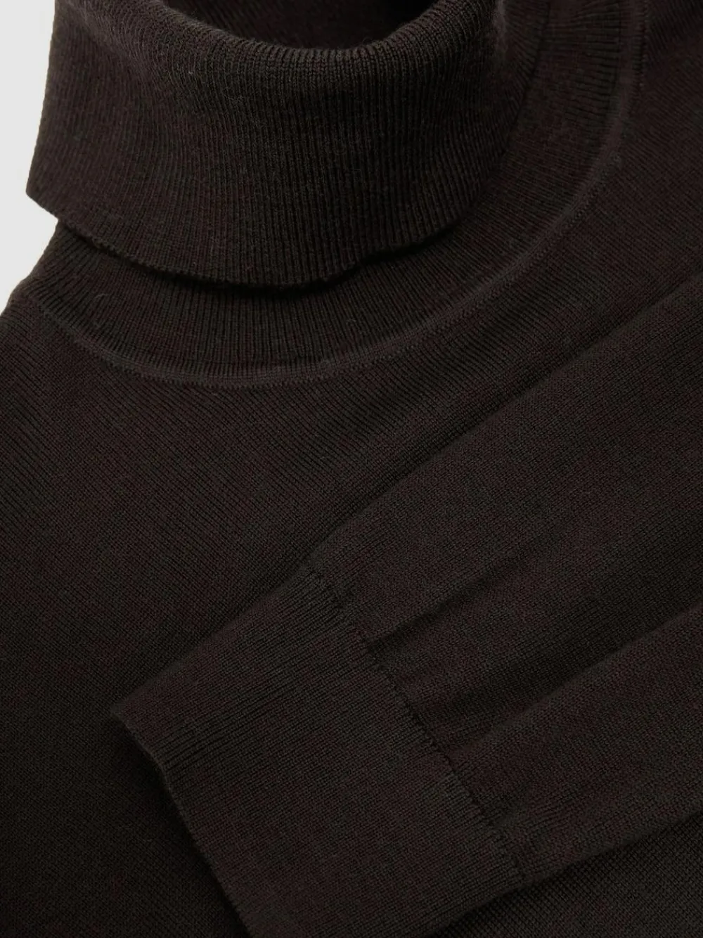 Online Reiss Caine Slim Fit Merino Wool Roll Neck Jumper Dark Brown