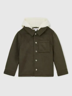 Reiss Benjamin 3-9 yrs Wool-Blend Detachable-Hood Overshirt^BOY Shirts