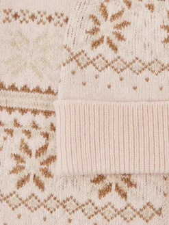 Reiss Ecru Farah Junior Fair Isle Hat And Scarf Set With Wool^ Hats
