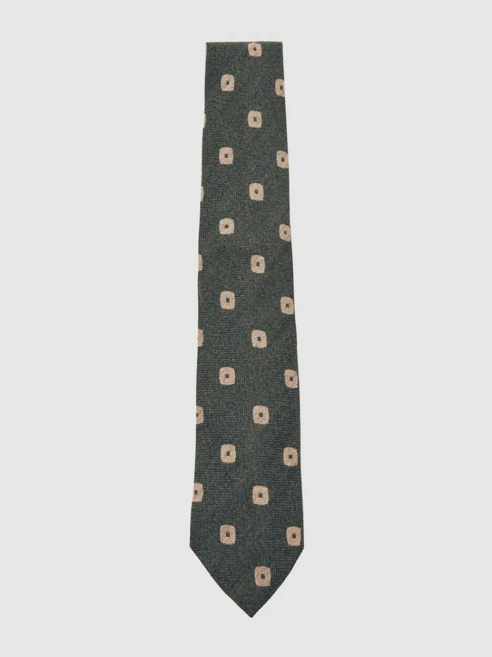 Best Reiss Marco Silk-Wool Square-Medallion Tie Forest Green