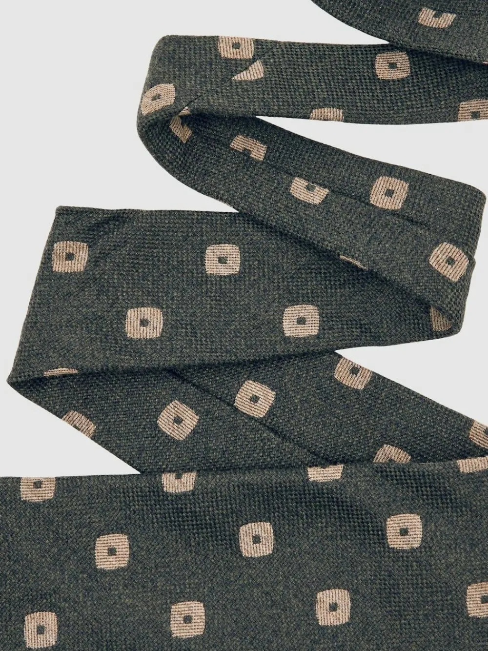 Best Reiss Marco Silk-Wool Square-Medallion Tie Forest Green