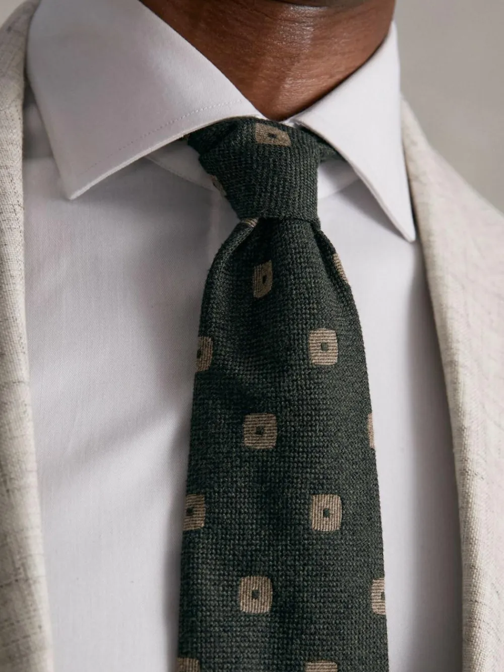 Best Reiss Marco Silk-Wool Square-Medallion Tie Forest Green