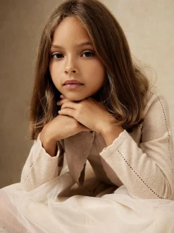 Reiss Gold Abi 9-13 yrs Wool-Blend Metallic Bolero Cardigan^ Knitwear|Knitwear