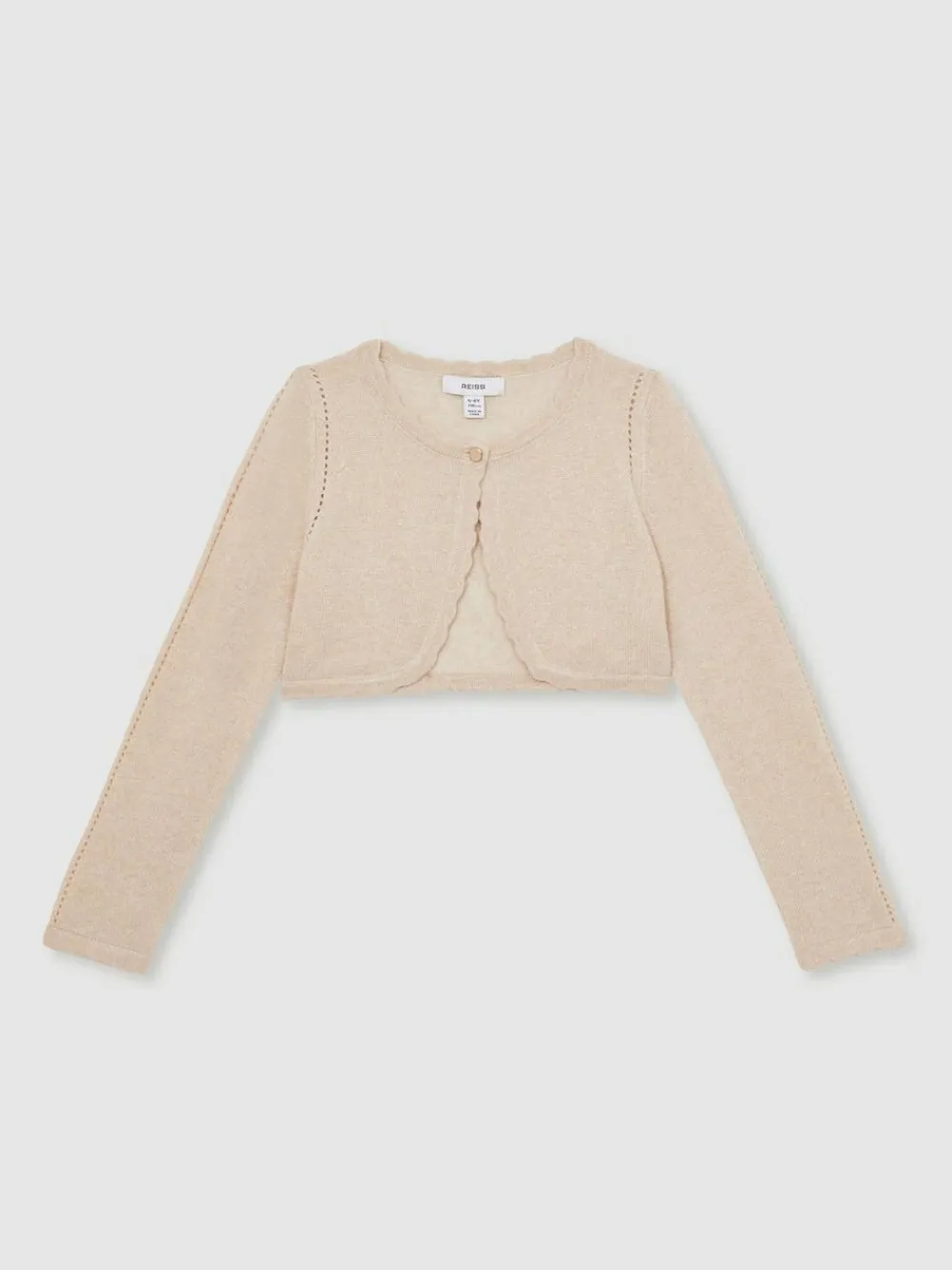 Reiss Gold Abi 9-13 yrs Wool-Blend Metallic Bolero Cardigan^ Knitwear|Knitwear