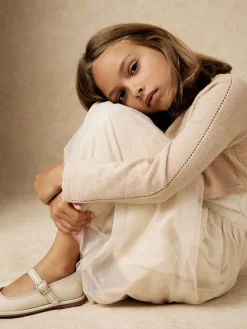 Reiss Gold Abi 9-13 yrs Wool-Blend Metallic Bolero Cardigan^ Knitwear|Knitwear