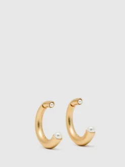 Reiss Gold Anais Tone Pearl Earrings^Women Jewellery