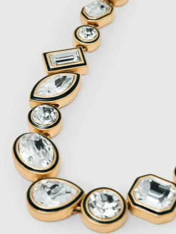 New Reiss Gold Cristiana Geometric Crystal Necklace