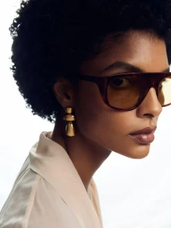 Best Reiss Gold Dinah Tone Dome Drop Earrings