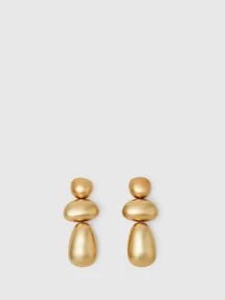 Best Reiss Gold Dinah Tone Dome Drop Earrings