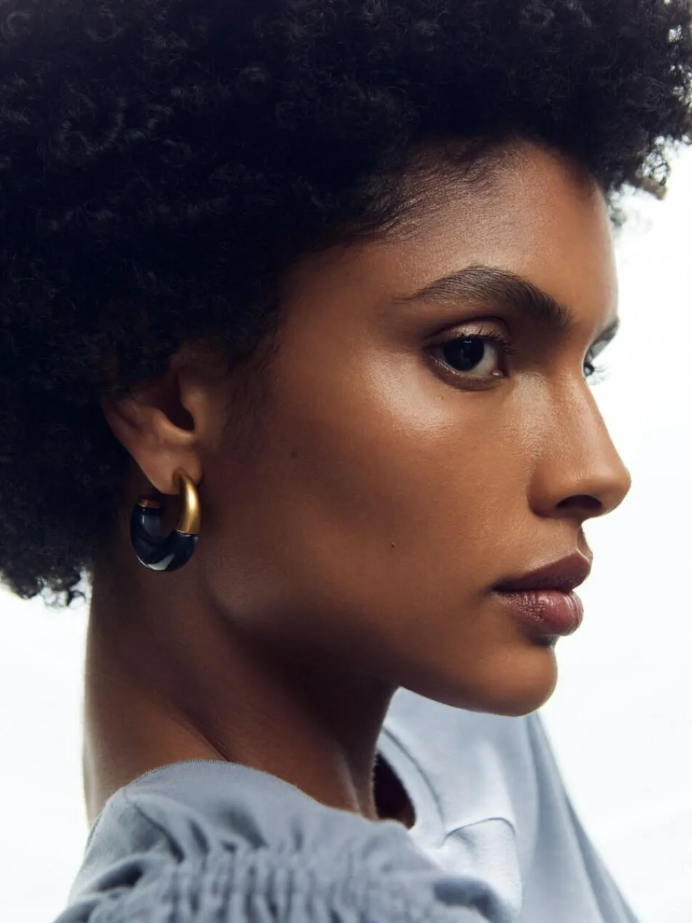 Reiss Gold Samira Tone Scoop Enamel Hoop Earrings^Women Jewellery