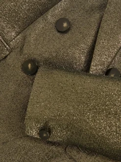 Reiss Sienna Double-Breasted Metallic Suit Blazer with Cotton^Women Suits & Tailoring|Blazers