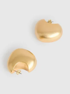 Reiss Gold Tone Calla Curve Scoop Earrings^Women Jewellery