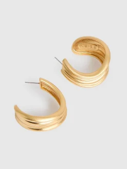 Reiss Gold Tone Flavia Fluid Hoop Earrings^Women Jewellery