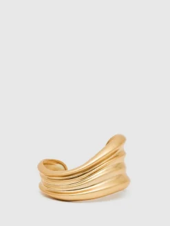 Sale Reiss Gold Tone Florence Fluid Sculpted Cuff