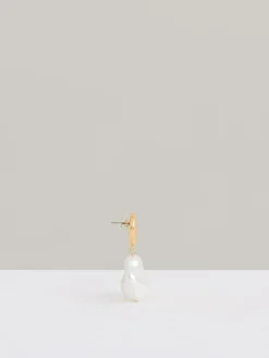 Hot Reiss Gold Tone Maya Molten Faux-Pearl Drop Earrings