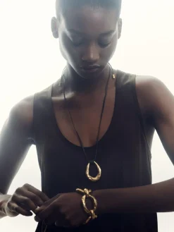 Reiss Gold Tone Momo Molten Link Pendant Necklace^Women Jewellery