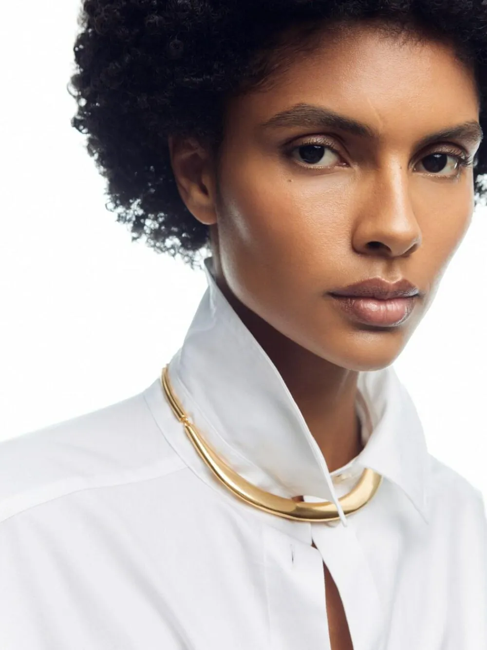 Reiss Gold Tone Poppy Polished Curve Choker^Women Jewellery