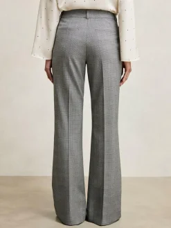 Reiss Grey Brooklyn Check Flared Suit Trousers^Women Suits & Tailoring