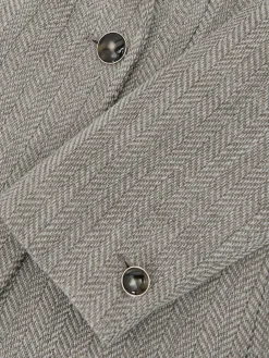Reiss Grey Ember Herringbone Double-Breasted Blazer Wool-Cotton^Women Suits & Tailoring|Blazers