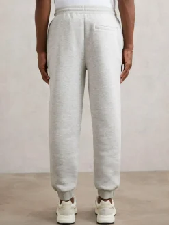 New Reiss Finch Cotton-Blend Drawstring Joggers Grey