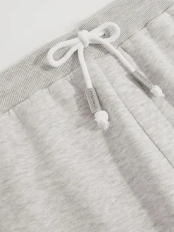 New Reiss Finch Cotton-Blend Drawstring Joggers Grey