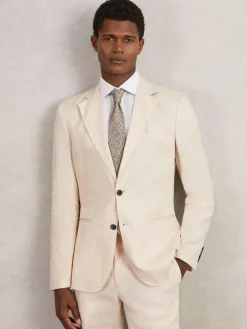 Clearance Reiss Pio Wool-Cotton Polka-Dot Tie Grey Melange