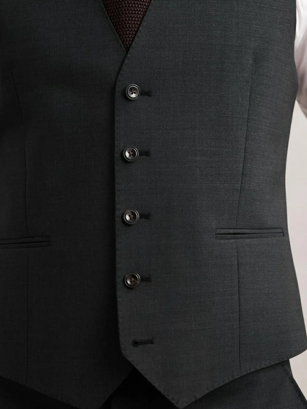 Discount Reiss Promise Wool-Blend Tailored-Fit Waistcoat Grey