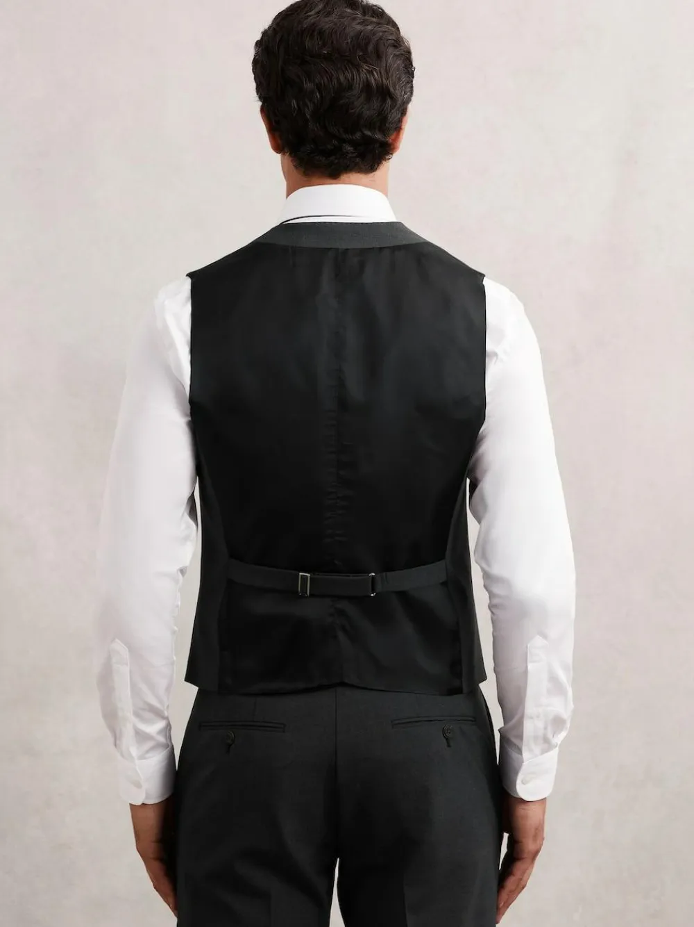 Discount Reiss Promise Wool-Blend Tailored-Fit Waistcoat Grey