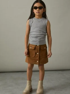 Reiss Trudy 4-9 yrs Ruched Vest Top Grey