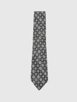 Reiss Indigo Melange Maximo Silk Medallion Print Tie^ Ties & Pocket Squares