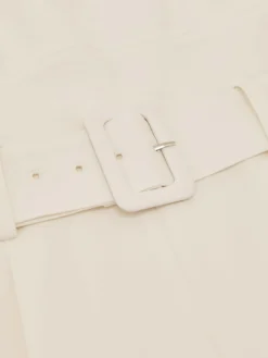 Reiss Ivory Alba Petite Sheer-Panel Wide-Leg Belted Jumpsuit^Women Jumpsuits & Playsuits