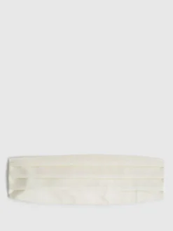 Sale Reiss Cameron Silk Grosgrain Cummerbund Ivory