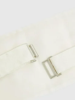 Sale Reiss Cameron Silk Grosgrain Cummerbund Ivory