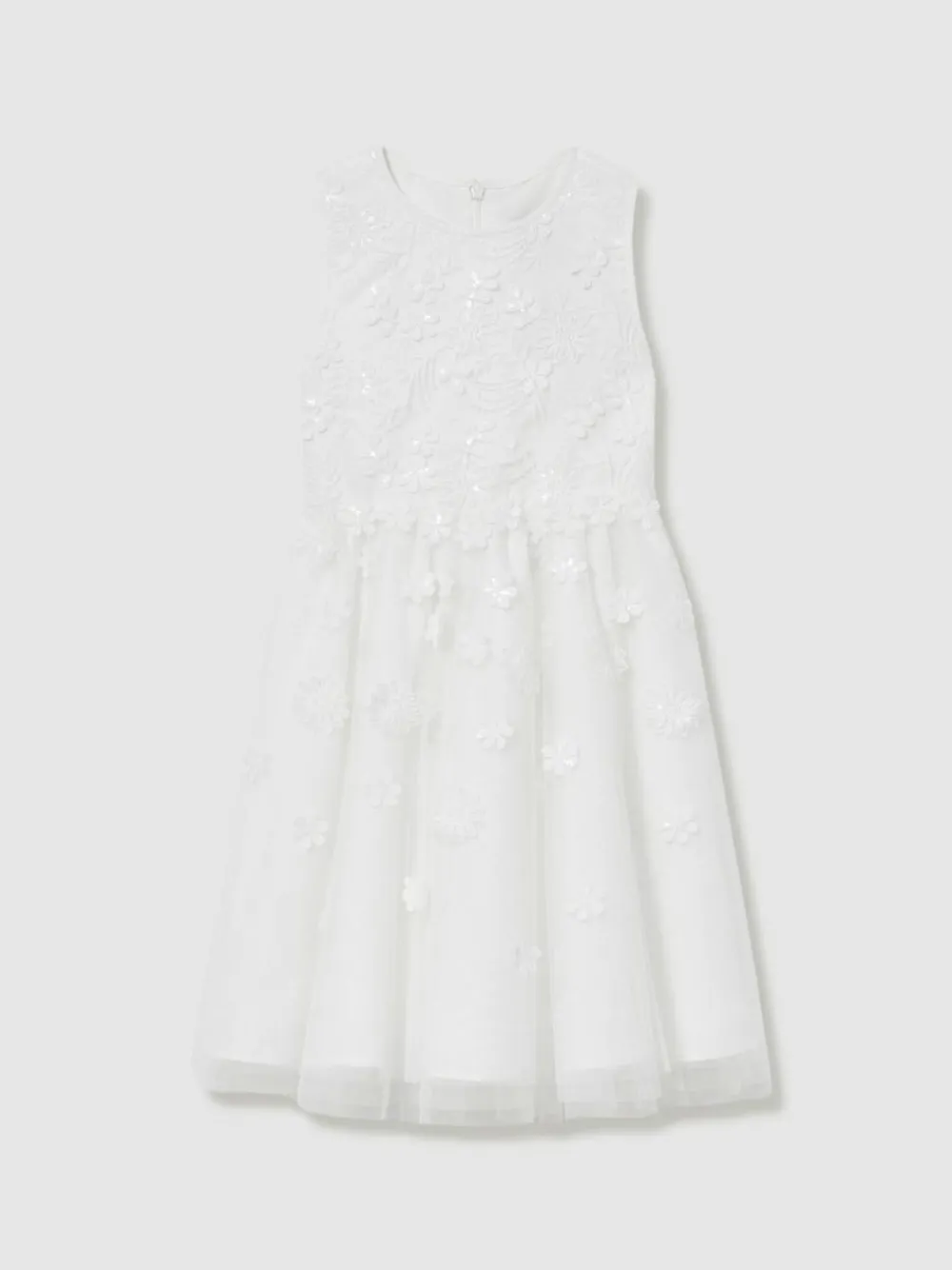Sale Reiss Ivory Clementine 9-13 yrs Tulle Floral-Embroidered Bridesmaid Dress