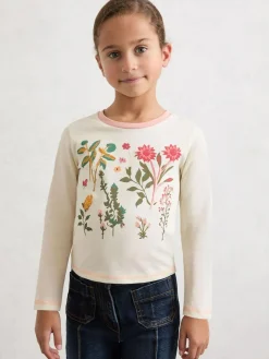 Reiss Ivory Darcy 3-9 yrs Cotton Floral Embroidered T-Shirt^ T-Shirts