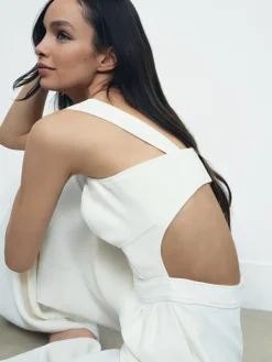 Best Reiss Ivory Dion Wide-Leg Cut-Out Jumpsuit